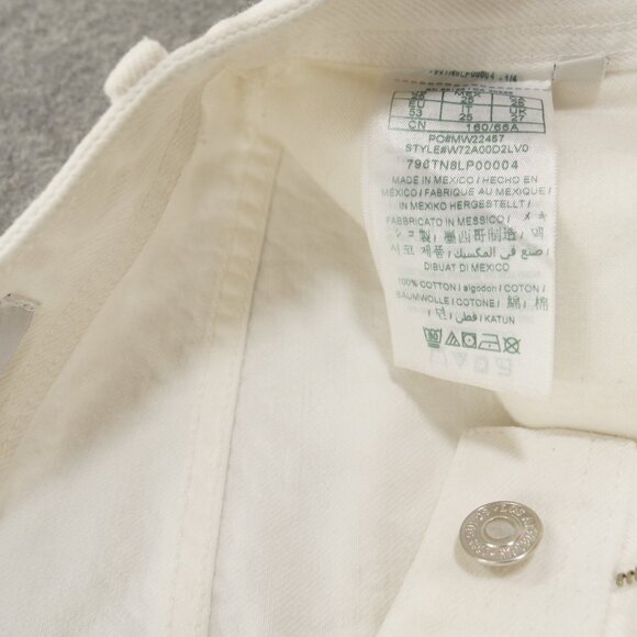 Guess Jeans Womens 25 White Boy Fit Mid Rise Distressed Zip Fly New - Picture 10 of 15